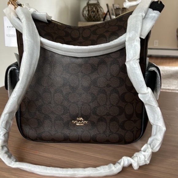 NWT $478 Coach NWT Pennie Shoulder/Crossbody Bag in Signature Canvas - Picture 6 of 14